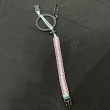 (Green-Red) Braided Rope Handle Sport Water Bottle Carrying Cord