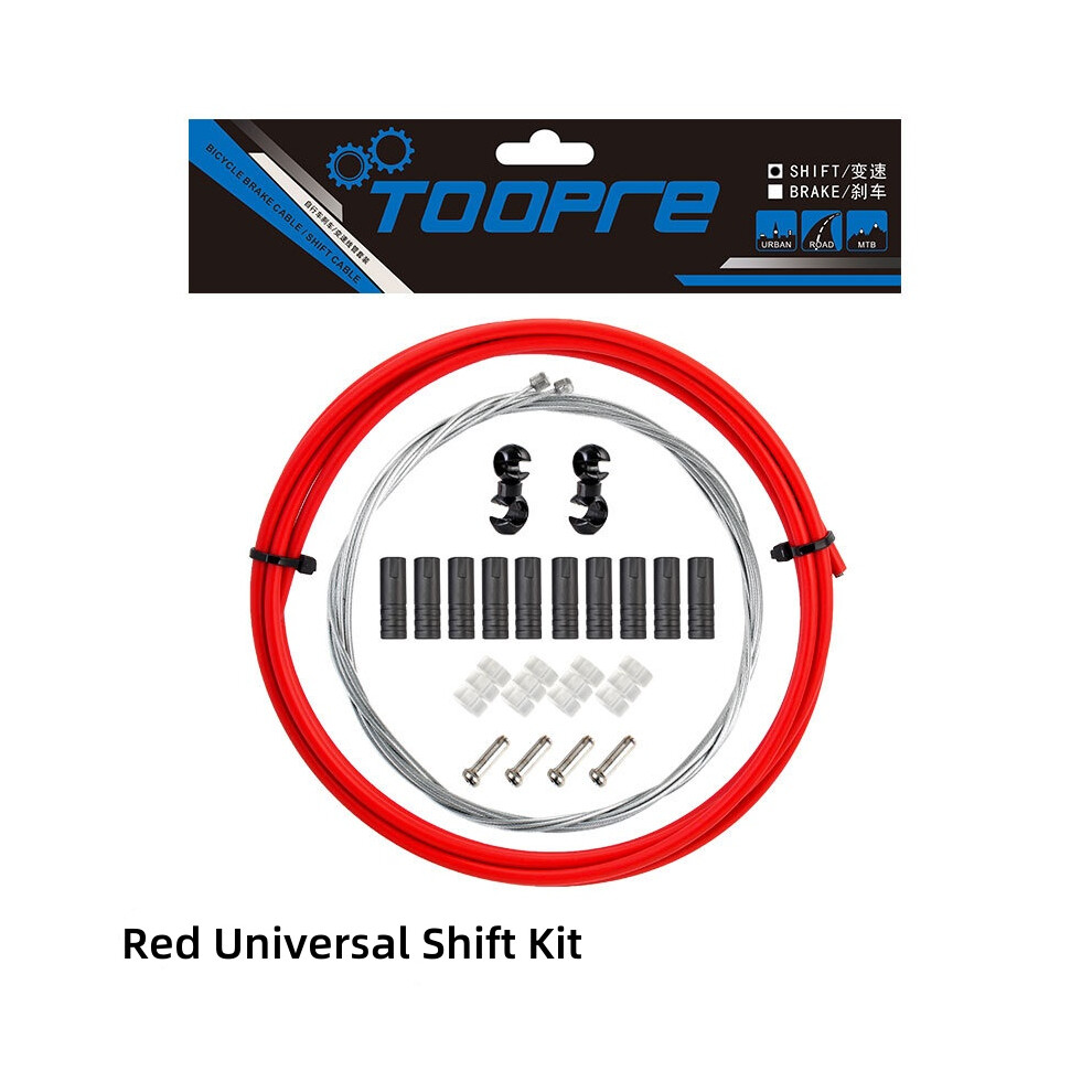 (Red) Toopre Bicycle Shift Cables Set Kit With Housing For Mtb Or Road Bicycle Red 110691561343