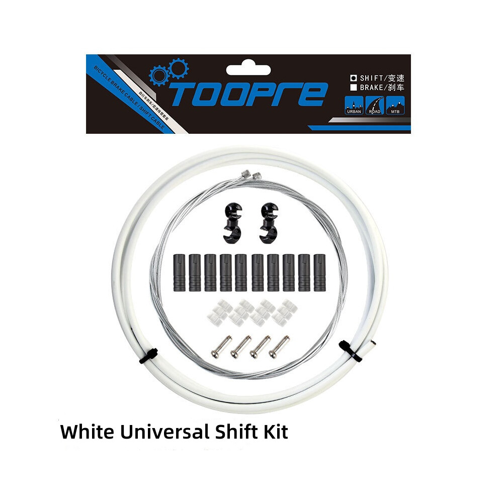 (White) Toopre Bicycle Shift Cables Set Kit With Housing For Mtb Or Road Bicycle White 110691561374