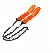 (Orange 11 teeth) Survival Chain Saw Manual Chain Saw 65 Manganese Steel Outdoor Wood Cutting Chain Saw Emergency Camping Hiking Tools