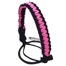 (Pink) Braided Rope Handle Sport Water Bottle Carrying Cord