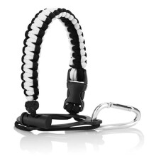 (White) Braided Rope Handle Sport Water Bottle Carrying Cord