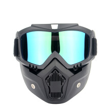 (Colorful) Modular Mask Detachable Goggles And Mouth Filter Motorcycle Helmet Open Face Shield