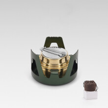 (Green) Outdoor Mini Portable Alcohol Stove Burner For Backpacking Hiking Camping Tool