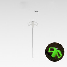 (White) 1PC 25CM Outdoor Fluorescent Screw Tent Peg, Steel Ground Stake