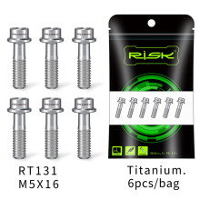 (Black M5*16) 6PCS M5*16/18MM Titanium Handlebar Stem Screws for Mountain Bikes