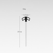 (Black) 1PC 25CM Outdoor Fluorescent Screw Tent Peg, Steel Ground Stake