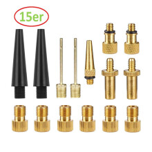15Piece Brass Presta Valve Schrader Adaptor Bicycle Mountain Bike Tire Tube Pump