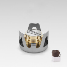 (Grey) Outdoor Mini Portable Alcohol Stove Burner For Backpacking Hiking Camping Tool