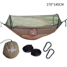 (Khaki) 330lbs Hammock Tent with Mosquito Net Hanging Double Person Camping Bed Portable