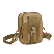 (Khaki) Outdoor Hunting Sports Phone Pouch Running Belt Bag Holster With Shoulder Strap