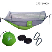 (Green) 330lbs Hammock Tent with Mosquito Net Hanging Double Person Camping Bed Portable