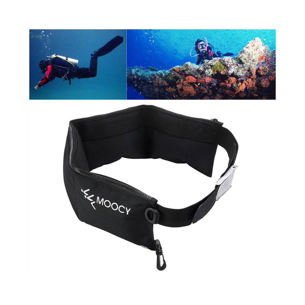 Scuba Dive Weight Belt Pouch Fanny Pack with Double D Buckle - Black