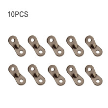 (Silver(10pcs)) Camping Double Eyelet Rope Buckle & Pull Rope, Wind & Parachute Tent Rope Buckle