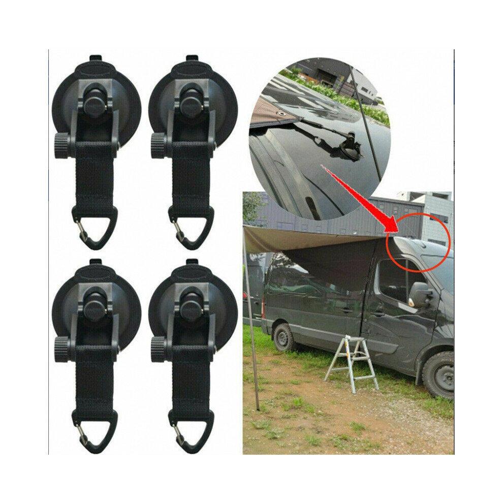 (Triangle Buckle) 4Pcs Heavy Duty Suction Cup Tie Downs W/Hooks Lock Holder For Car Awning Camping 110691558138