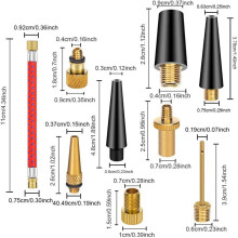21pcs Quality Brass Bicycle Valve Adapter Kit - Universal Bike Pump Connector Set