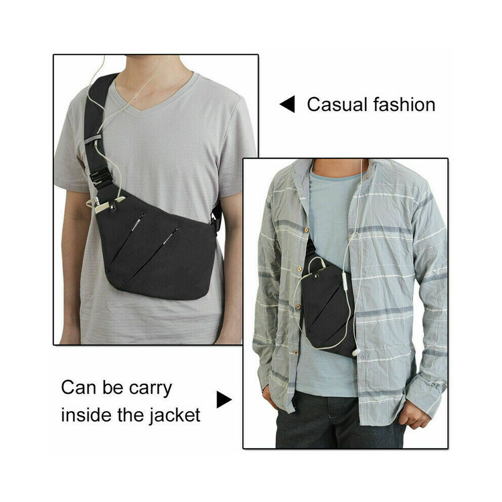(Blackâ£Â¨Left Shoulderâ£Â©) Anti-Theft Waterproof Shoulder Backpack Sling Chest Crossbody Bag Rucksack For Bicycle Sport Black 123643793679