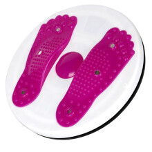 (Rose Red) Twist Body Waist Plate Torsion Board Aerobic Foot Massage Disc Balance Exercise Fitness Twister