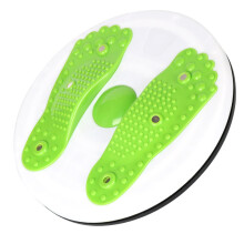 (Green) Twist Waist Body Foot Massage Disc Board Aerobic Exercise Fitness Figure Twister