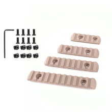 (Khaki) M-LOK Polymer Picatinny Weaver Rail Set - 5/7/9/11 Slots, 4PCS Kit