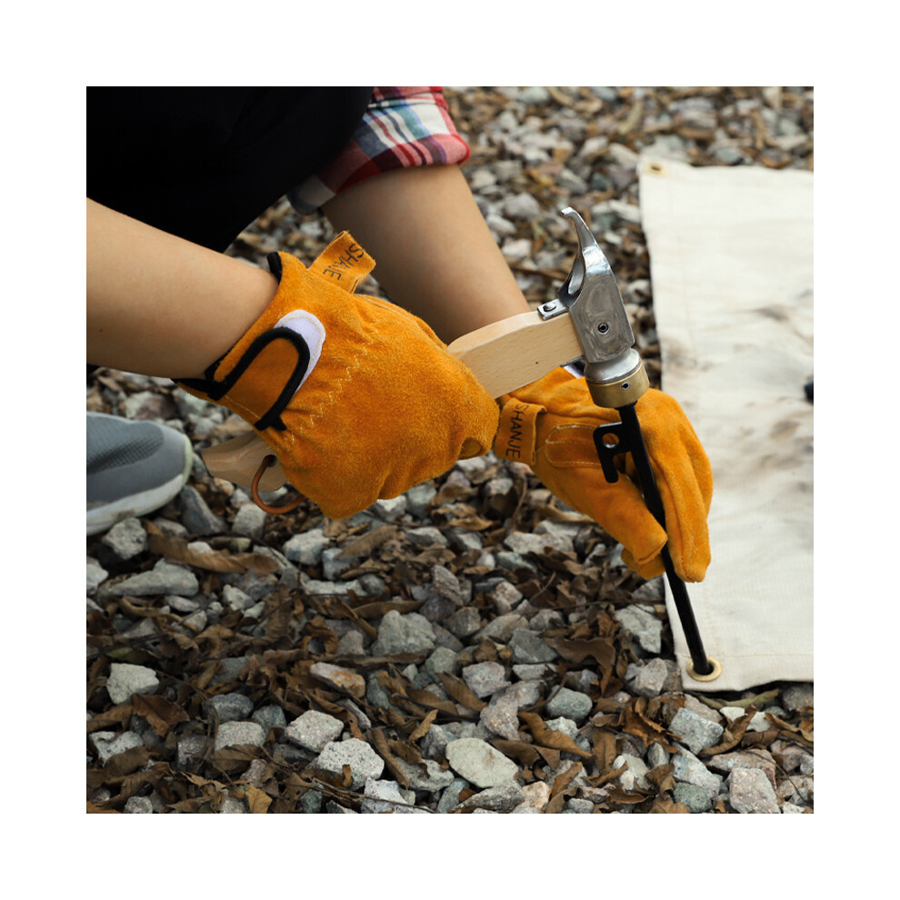 Thick Heat-Insulating Cowhide Gloves For Outdoor Camping, Bbq & Welding 123643794881