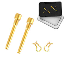 (Gold) Bicycle Parts Threaded Pins Brake Plugs Oil Discs TC4 Titanium Bicycle Hydraulic Discs