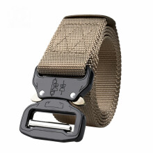 (Khaki) Outdoor Tactical Belt Outdoor Training Belt Imitation Nylon Insertion Buckle Belt Men's Multifunctional Belt