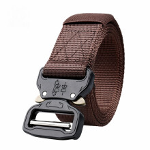 (Brown) Outdoor Tactical Belt Outdoor Training Belt Imitation Nylon Insertion Buckle Belt Men's Multifunctional Belt
