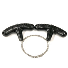 (Black) Manual Steel Rope Chain Saw | Practical Portable Outdoor Emergency Survival Tool | Travel Gear