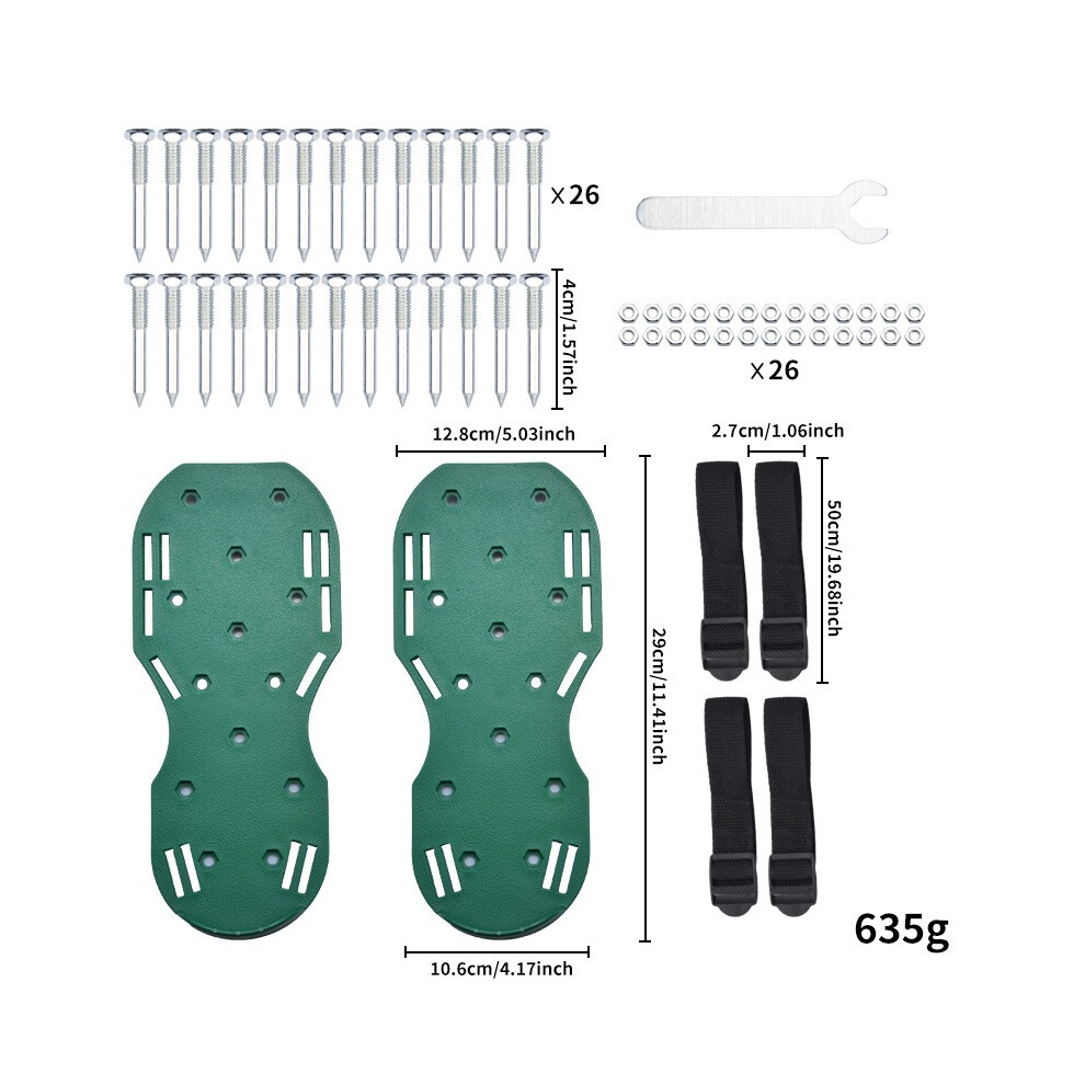(Green) Adjustable Straps Lawn Aerator Sandals - Spiked Shoes For Grass Aeration Green 113121354010