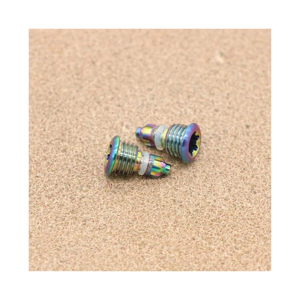 (Iridescent) 2Pcs For Magura Mt2 Mt4 Mt5 Mt7 Mt8 Brake Seal Oil Plug Titanium Alloy Screw 110691564580