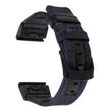 (Black, Fenix 5x) Quick Woven Nylon & Leather Band for Garmin Fenix 5X/5X Plus/3 HR Fenix 5