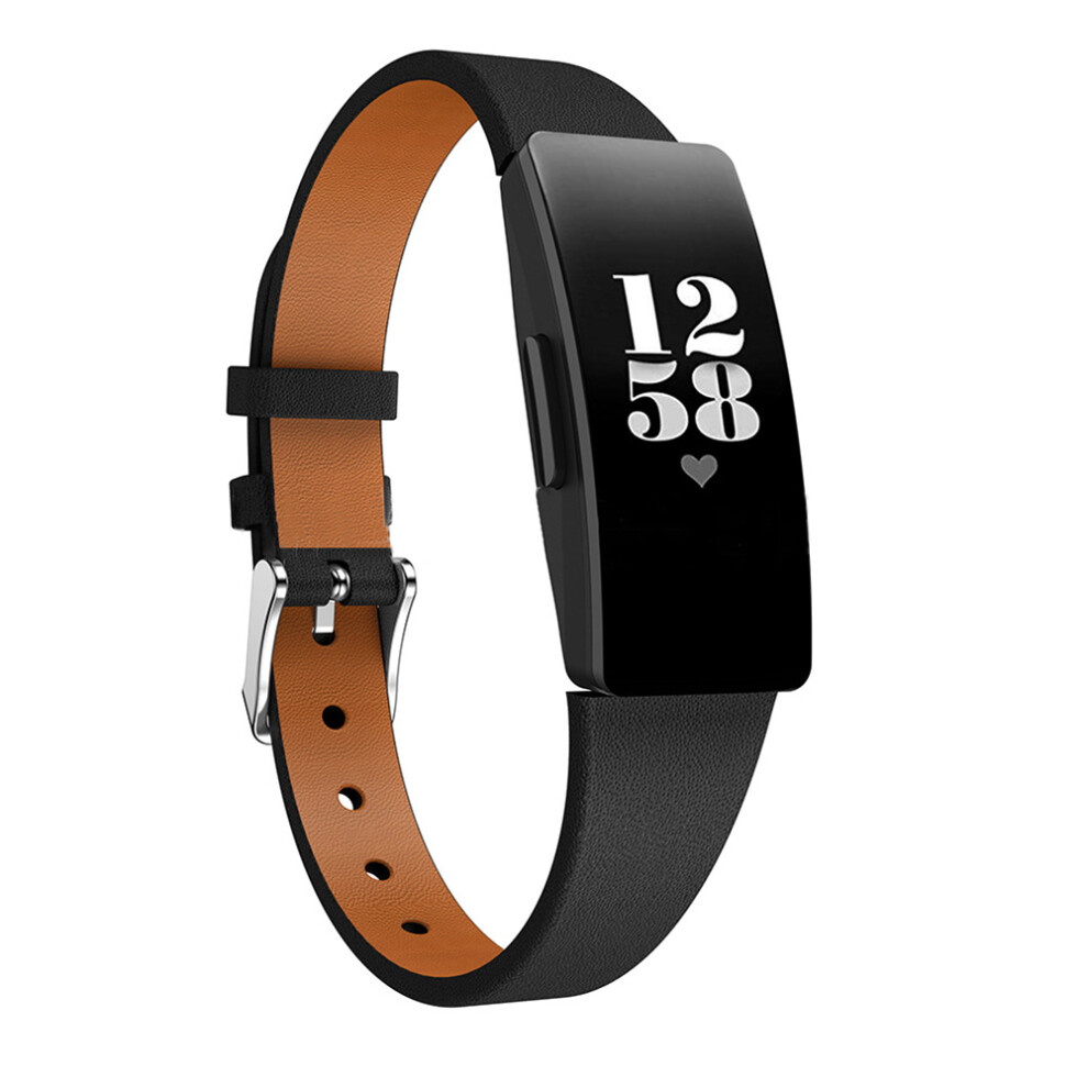 (Black) Luxury Leather Band Replacement Wristband Strap For Fitbit Inspire / Inspire Hr 110691566263