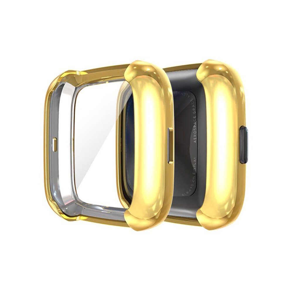 (Gold) For Fitbit Versa 2 Watch Tpu Full Screen Protector Protective Frame Case Cover Gold 110691566560