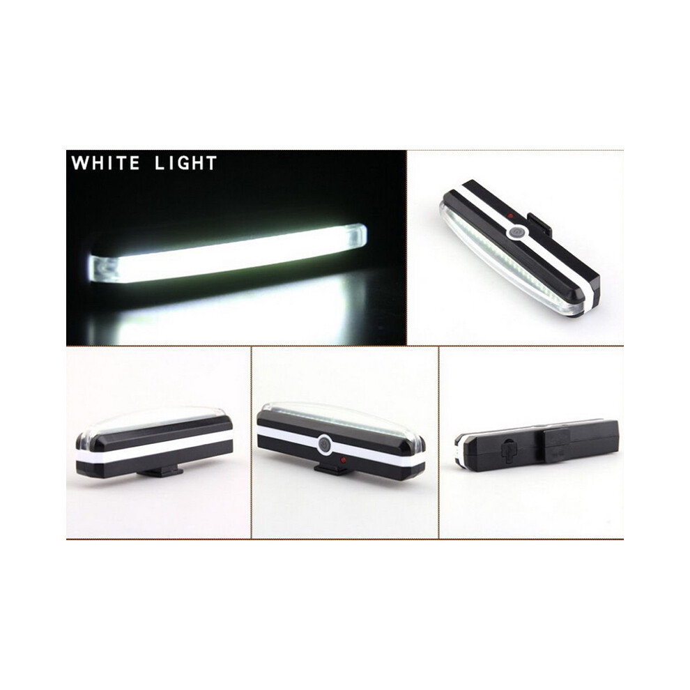 ( Light) Cob Usb Rechargeable Led Bicycle Bike Cycling Front Rear Tail 6 Modes Lamp White/Light 110691566614