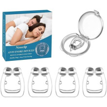 4 stk. neseklips mot snorking, neseutvidende, antisnorkingsapparater, magnetisk silikonneseklips, for antisnorking
