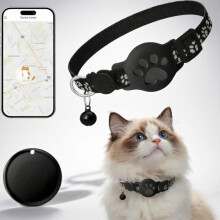 Vodotesný GPS obojok pre mačky kompatibilný s aplikáciou Find My, bez mesačných poplatkov, pre Android