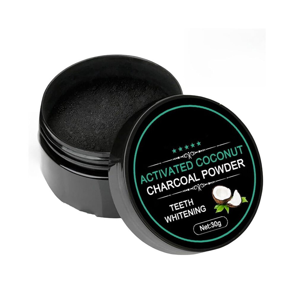 Activated Charcoal Teeth Whitening Powder, Natural Tooth Cleanser for Brighter Smile, Organic Coconut Formula
