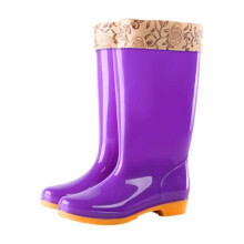 Woman Rain Boots Waterproof Boots Outdoor Boots Snow Boots High-Top Rain Boots Removable Lining for Rain and Winter F
