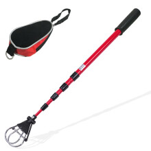 Ramasse-Balles de avec Manche Télescopique en Aluminium, Rouge, Extensible Jusqu'à 183 cm
