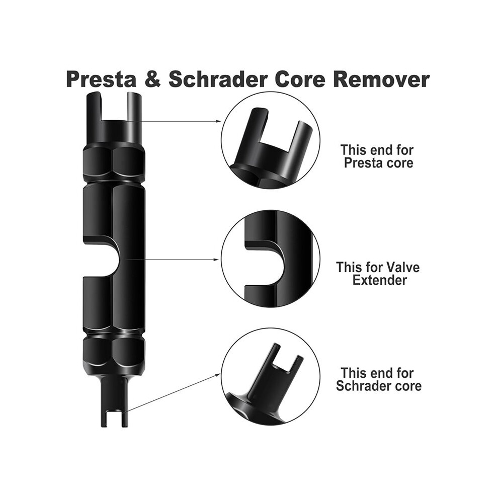 Valve Core Removal Tool Kit, Tubeless Presta Valve Stem For Tubeless Road And Mountain Bike Tires 4714120388844