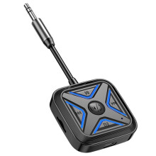 Car BT 5.3 Adapter Enhanced Dual Mics ENC Noise Cancellation 3.5mm AUX Adapter Rechargeable BT Wireless Receiver Adapte
