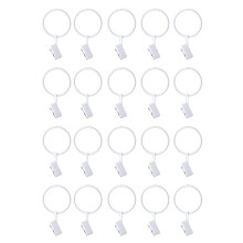 20 Stück Metall-Vorhangclips, 1,2 Zoll Innendurchmesser, Weiße Vorhangringe, Ringclips zum Aufhängen Von Vorhängen