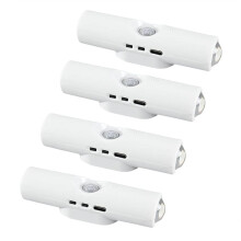 4pcs RGB Gradient Night Light Magnetic Motion Sensor Rechargeable Wall Lamp for Bedroom Bathroom Closet Garden