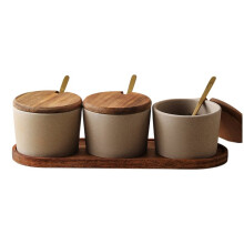 Set Keramische Kruidenpotjes voor in de Keuken - Zout-, Peper- en MSG-Potjes (3 Stuks)
