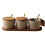 Ceramic Kitchen Seasoning Jars Set - Salt, Pepper, and MSG Containers 3pcs 1