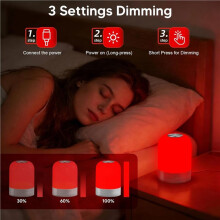 Amber & Red Sleep Aid Night Light Dimmable 2-in-1,  Light Blocking, 670nm, Rechargeable Night Lamp for Bedroom