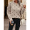 Damen-Pullover mit Punkten, Langärmelig, Rundhalsausschnitt, Strickpullover-Oberteile Khaki M 3