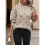 Damen-Pullover mit Punkten, Langärmelig, Rundhalsausschnitt, Strickpullover-Oberteile Khaki M 4