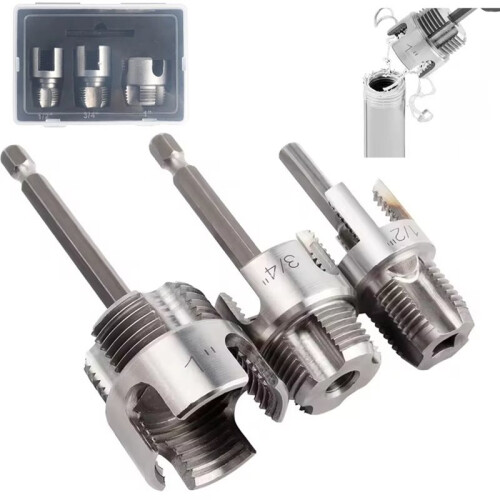 Pipe Threading Tool PVC Pipe Threading Cutter Water Pipe Internal External Thread Tapping Tool Electric Drill